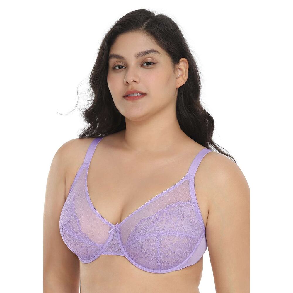 HSIA Enchante Lavender Lace Underwire Bra Size 38DD NWOT